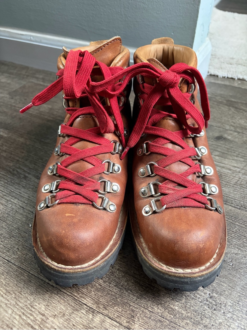 Danner Women’s Mountain LT Cascade Brown Leather Lace-Up Boots with Red Laces